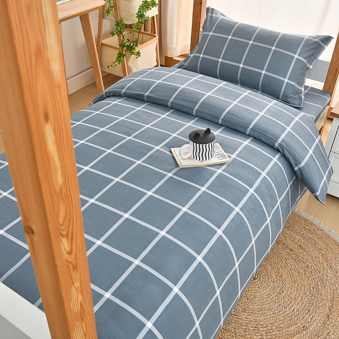 91家纺网 家纺一手货源 找家纺 乐旗家纺 2024新款13372床单款三件套 海蓝格