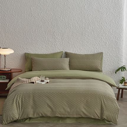 91家纺网 家纺一手货源 找家纺 （总）三朵家纺 2024新款浮雕提花水洗棉四件套-场景二