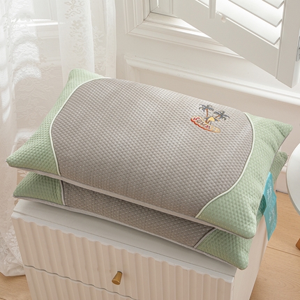 91家纺网 家纺一手货源 找家纺 （总）织布人 2024新款荞麦枕夏季凉感刺绣荞麦枕茶香枕颈椎枕透气午睡枕头枕芯