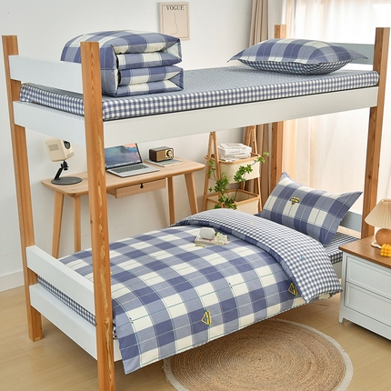 91家纺网 家纺一手货源 找家纺 （总）乐旗家纺 2025新款13372全棉学生宿舍床单款三件套纯棉六件套