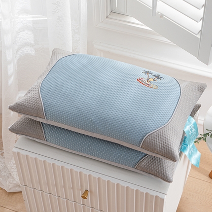 91家纺网 家纺一手货源 找家纺 （总）织布人 2024新款荞麦枕夏季凉感刺绣荞麦枕茶香枕颈椎枕透气午睡枕头枕芯