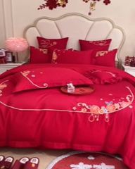 91家纺网 家纺一手货源 找家纺 东方合美（原：皇家传奇） 2024新款轻奢纯棉贡缎织造印花婚庆四件套 真我