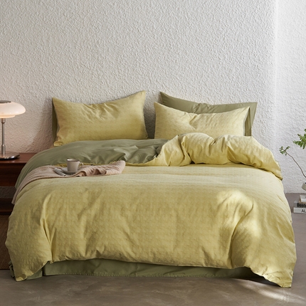 91家纺网 家纺一手货源 找家纺 （总）三朵家纺 2024新款浮雕提花水洗棉四件套-场景二