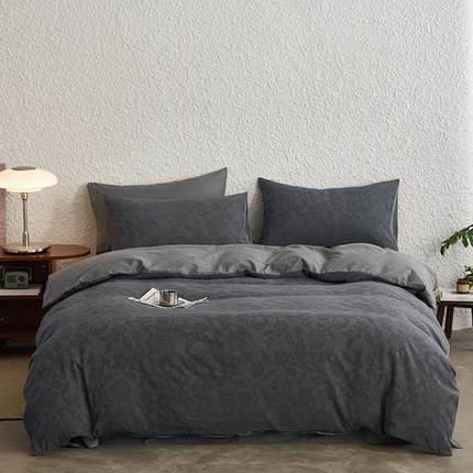 91家纺网 家纺一手货源 找家纺 （总）三朵家纺 2024新款浮雕提花水洗棉四件套-场景二