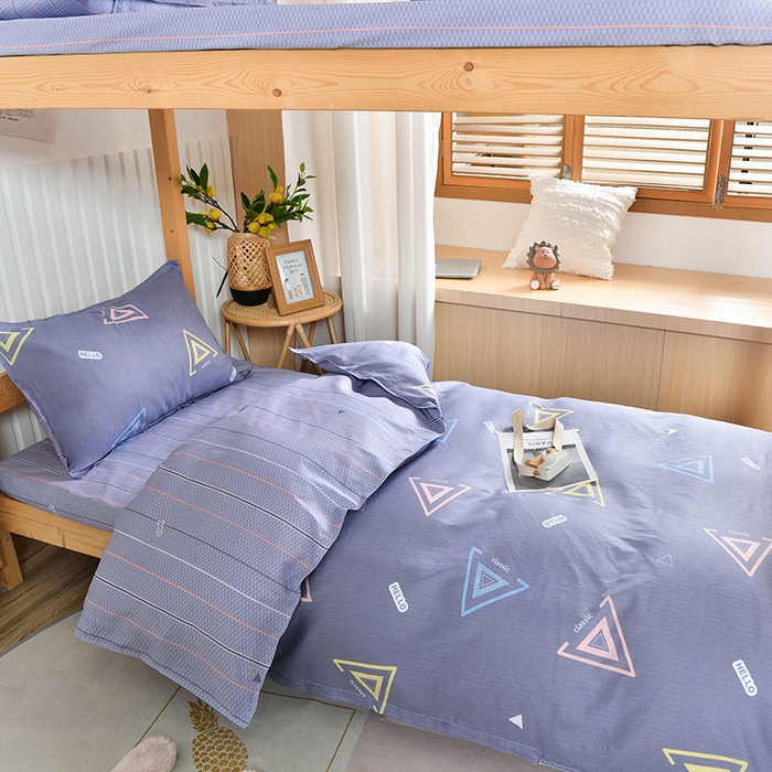 91家纺网 家纺一手货源 找家纺 2026新款宿舍上下铺12868纯棉三件套 夏末-灰