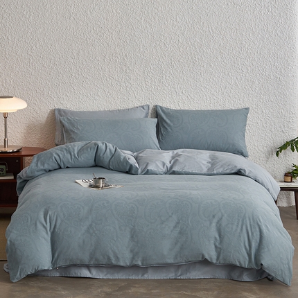 91家纺网 家纺一手货源 找家纺 （总）三朵家纺 2024新款浮雕提花水洗棉四件套-场景二