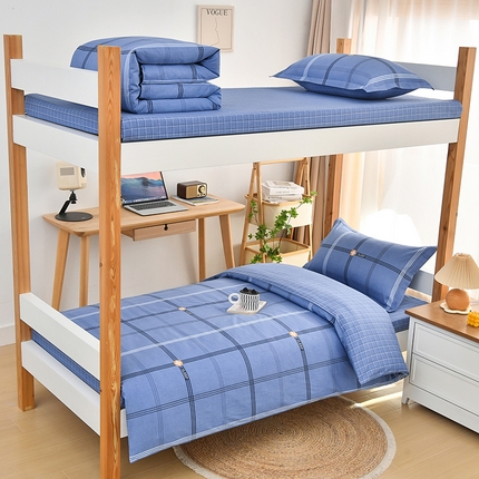 91家纺网 家纺一手货源 找家纺 （总）乐旗家纺 2025新款13372全棉学生宿舍床单款三件套纯棉六件套