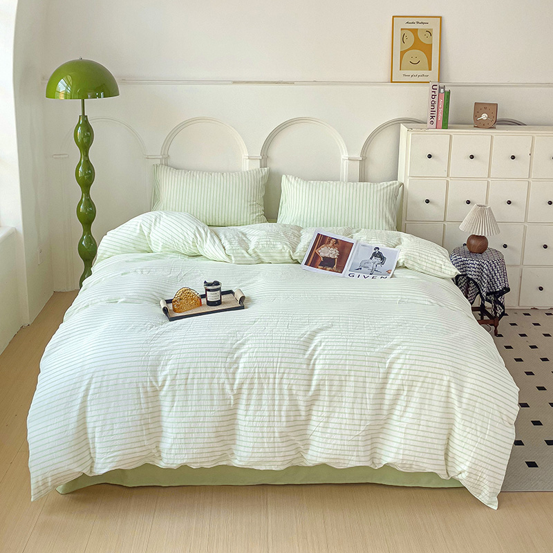 91家纺网 家纺一手货源 找家纺 （总）呗旺鹿 2024新款A类40支全棉色织水洗棉四件套全棉四件套纯棉四件套无印风