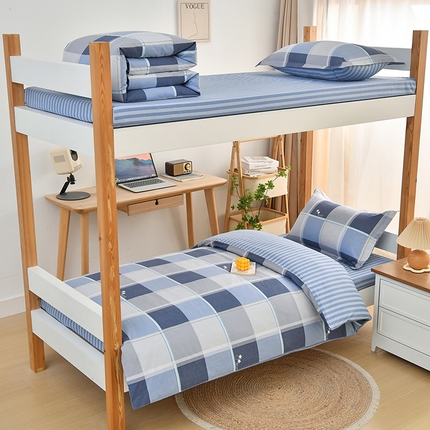 91家纺网 家纺一手货源 找家纺 （总）乐旗家纺 2025新款13372全棉学生宿舍床单款三件套纯棉六件套