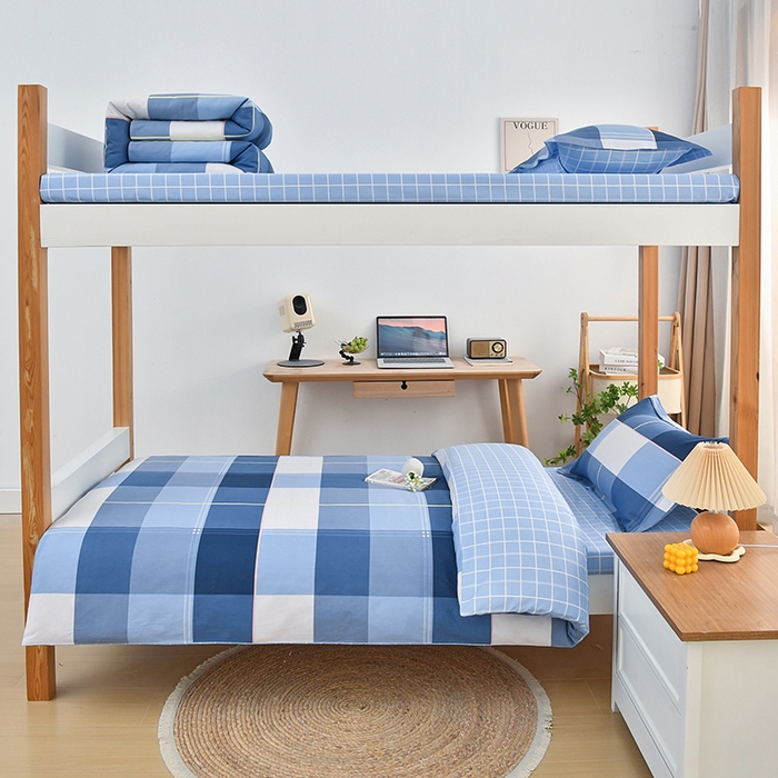 91家纺网 家纺一手货源 找家纺 乐旗家纺 2024新款13372床单款三件套 蓝调青春