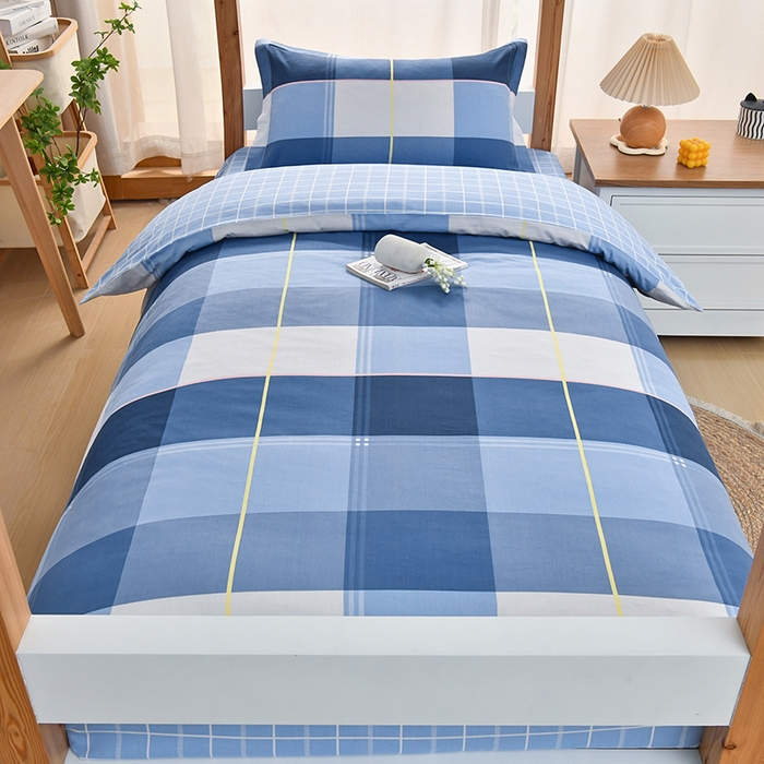 91家纺网 家纺一手货源 找家纺 乐旗家纺 2024新款13372床单款三件套 蓝调青春