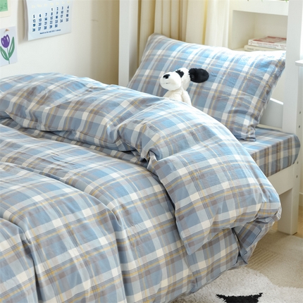 91家纺网 家纺一手货源 找家纺 （总）北欧良品 新款A类色织水洗棉学生三件套床套款