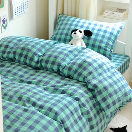 91家纺网 家纺一手货源 找家纺 （总）北欧良品 新款A类色织水洗棉学生三件套床套款