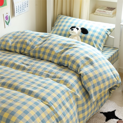 91家纺网 家纺一手货源 找家纺 （总）北欧良品 新款A类色织水洗棉学生三件套床套款