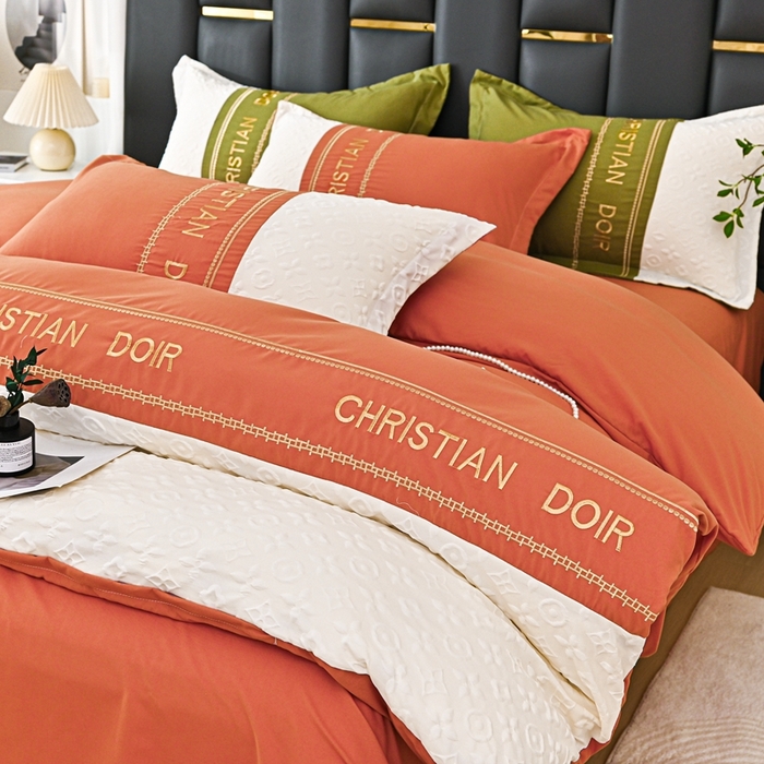 91家纺网 家纺一手货源 找家纺 （总）2025新款直播爆款水洗棉磨毛刺绣浮雕四件套-慕兰迪