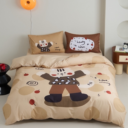 91家纺网 家纺一手货源 找家纺 原研家居 2024新款40支全棉13070平网印花系列（第2批） 果园狮子