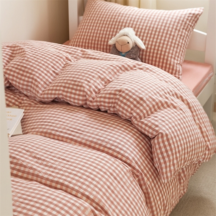 91家纺网 家纺一手货源 找家纺 （总）北欧良品 新款A类色织水洗棉学生三件套床套款