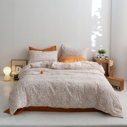 91家纺网 家纺一手货源 找家纺 （总）2024新款40s全棉透气亲肤双层纱四件套单品系列-四件套