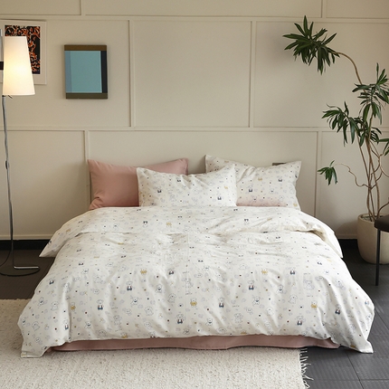 2024新款40s全棉透气亲肤双层纱四件套单品系列-四件套 狗狗派对