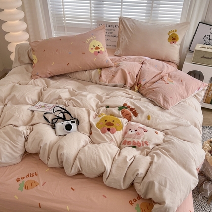 91家纺网 家纺一手货源 找家纺 （总）苏拉家居 2024新款毛巾绣双面四件套