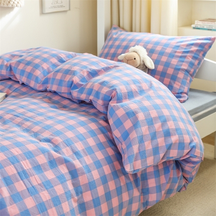 91家纺网 家纺一手货源 找家纺 （总）北欧良品 新款A类色织水洗棉学生三件套床套款