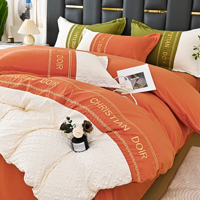 91家纺网 家纺一手货源 找家纺 （总）2025新款直播爆款水洗棉磨毛刺绣浮雕四件套-慕兰迪