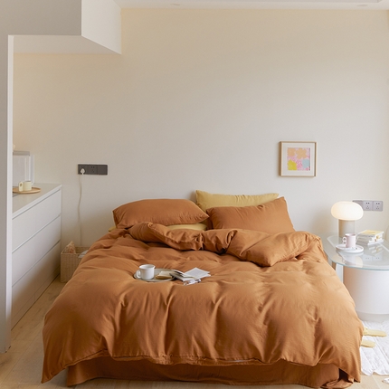 91家纺网 家纺一手货源 找家纺 （总）2024新款40s全棉透气亲肤双层纱四件套单品系列-四件套