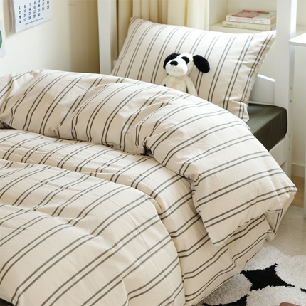 91家纺网 家纺一手货源 找家纺 （总）北欧良品 新款A类色织水洗棉学生三件套床套款