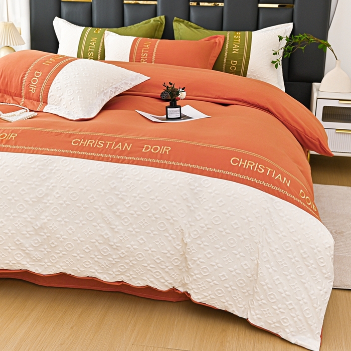 91家纺网 家纺一手货源 找家纺 （总）2025新款直播爆款水洗棉磨毛刺绣浮雕四件套-慕兰迪