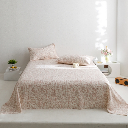 91家纺网 家纺一手货源 找家纺 （总）2024新款40s全棉透气亲肤双层纱四件套单品系列-单床单