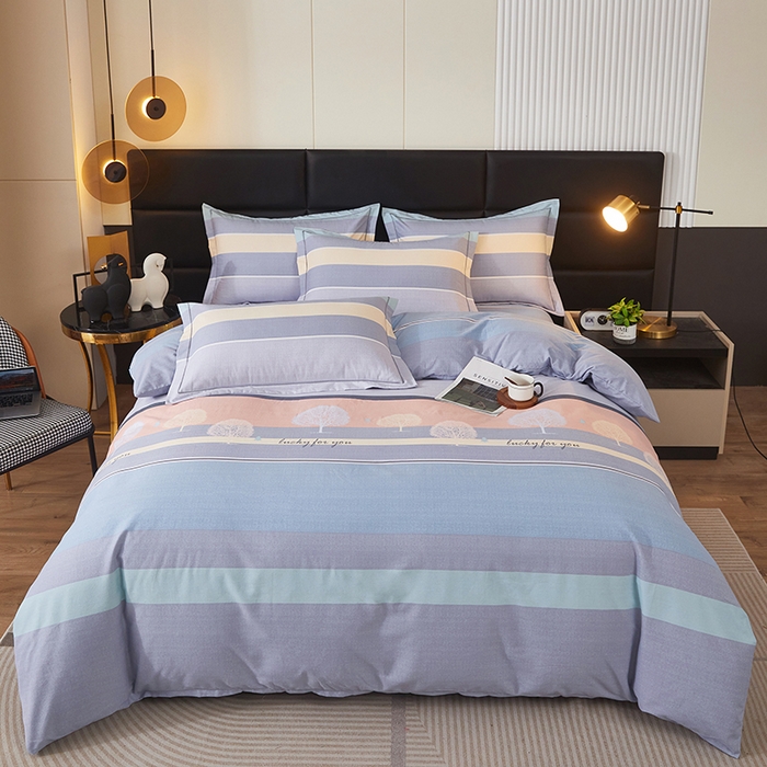 91家纺网 家纺一手货源 找家纺 雲归梦 2024秋冬新款加厚全棉多规格四件套生命树 蓝