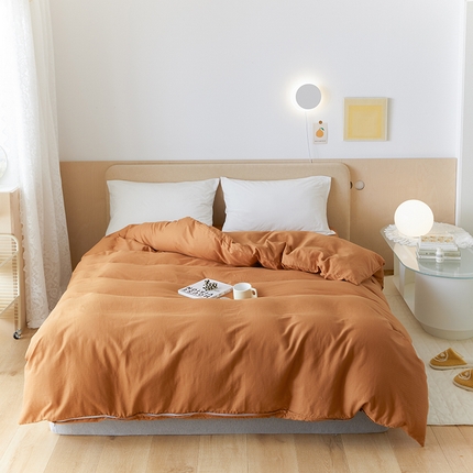 2024新款40s全棉透气亲肤双层纱四件套单品系列-单被套 焦糖