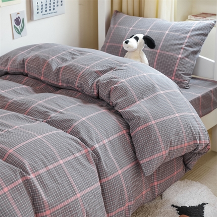 91家纺网 家纺一手货源 找家纺 （总）北欧良品 新款A类色织水洗棉学生三件套床套款