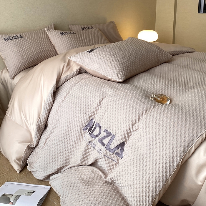 91家纺网 家纺一手货源 找家纺 （总）优悦 2024新款泡泡格时尚提花四件套