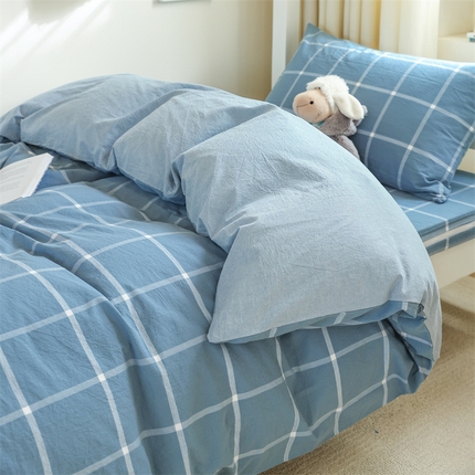 91家纺网 家纺一手货源 找家纺 （总）北欧良品 新款A类色织水洗棉学生三件套床套款