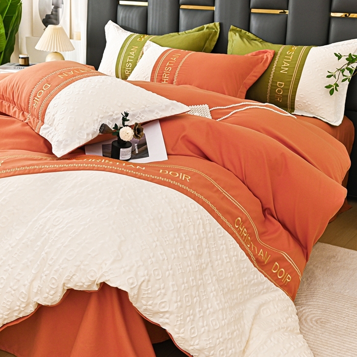 91家纺网 家纺一手货源 找家纺 （总）2025新款直播爆款水洗棉磨毛刺绣浮雕四件套-慕兰迪