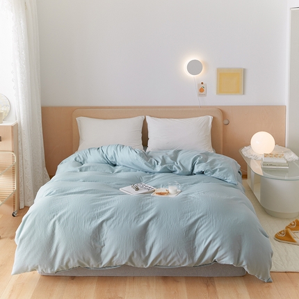 2024新款40s全棉透气亲肤双层纱四件套单品系列-单被套 孔雀蓝