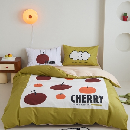 91家纺网 家纺一手货源 找家纺 原研家居 2024新款40支全棉13070平网印花系列（第2批） 散漫生活绿