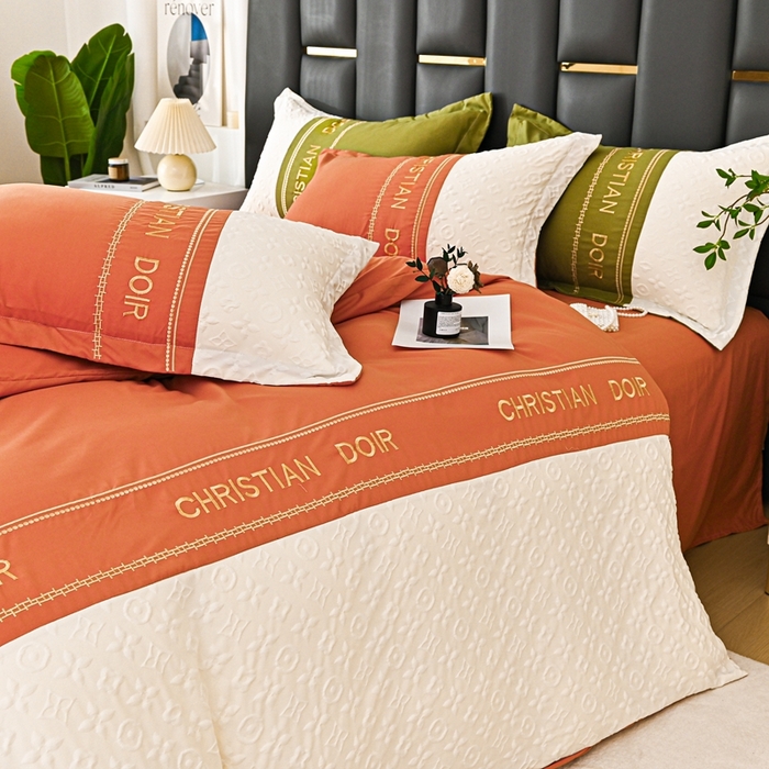 91家纺网 家纺一手货源 找家纺 （总）2025新款直播爆款水洗棉磨毛刺绣浮雕四件套-慕兰迪