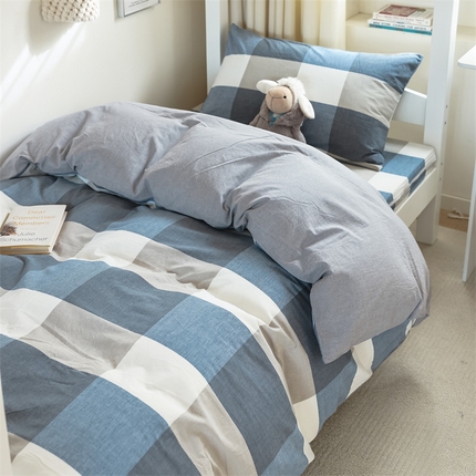 91家纺网 家纺一手货源 找家纺 （总）北欧良品 新款A类色织水洗棉学生三件套床套款