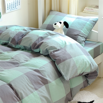 91家纺网 家纺一手货源 找家纺 （总）北欧良品 新款A类色织水洗棉学生三件套床套款