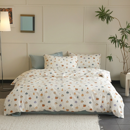 2024新款40s全棉透气亲肤双层纱四件套单品系列-四件套 南瓜派