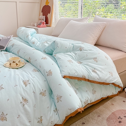 91家纺网 家纺一手货源 找家纺 （总）心悦 2024新款韩版全棉印花大豆被系列