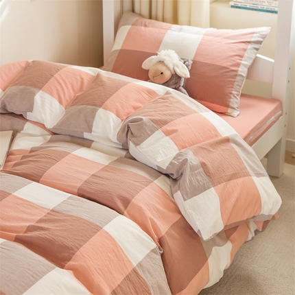 91家纺网 家纺一手货源 找家纺 （总）北欧良品 新款A类色织水洗棉学生三件套床套款