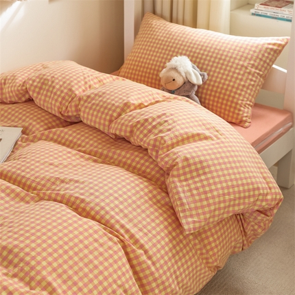 91家纺网 家纺一手货源 找家纺 （总）北欧良品 新款A类色织水洗棉学生三件套床套款