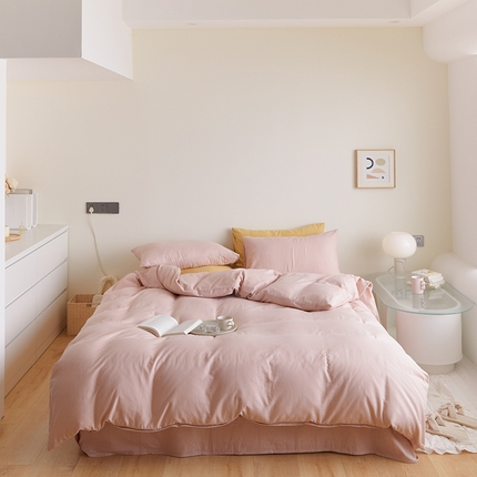 91家纺网 家纺一手货源 找家纺 （总）2024新款40s全棉透气亲肤双层纱四件套单品系列-四件套