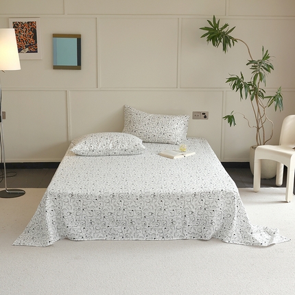 91家纺网 家纺一手货源 找家纺 （总）2024新款40s全棉透气亲肤双层纱四件套单品系列-单床单