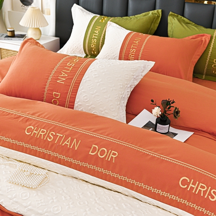 91家纺网 家纺一手货源 找家纺 （总）2025新款直播爆款水洗棉磨毛刺绣浮雕四件套-慕兰迪