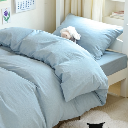 91家纺网 家纺一手货源 找家纺 （总）北欧良品 新款A类色织水洗棉学生三件套床套款