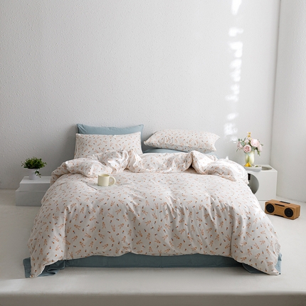 91家纺网 家纺一手货源 找家纺 （总）2024新款40s全棉透气亲肤双层纱四件套单品系列-四件套